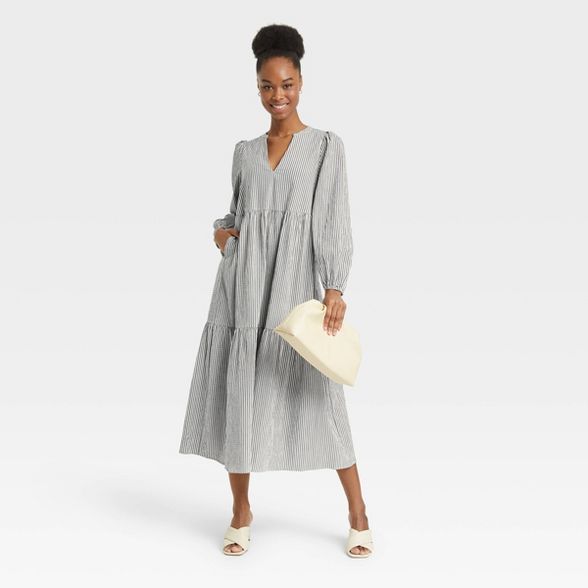 Women's Long Sleeve Tiered Dress - A New Day™ | Target