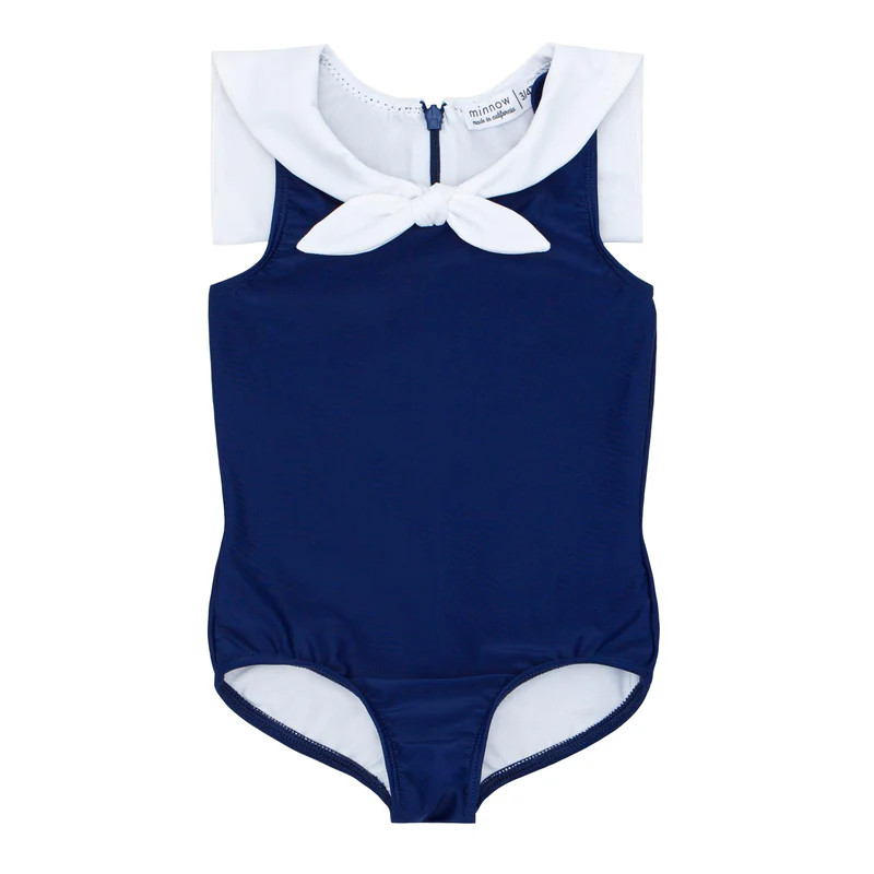 girls midsummer navy sailor one piece | minnow