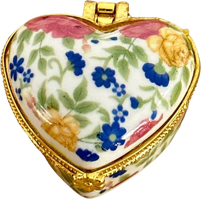 Miniature Porcelain Box with Hinged Lid - Jewelry, Trinkets, Mementos, Keepsakes - Arrives in Vel... | Amazon (US)
