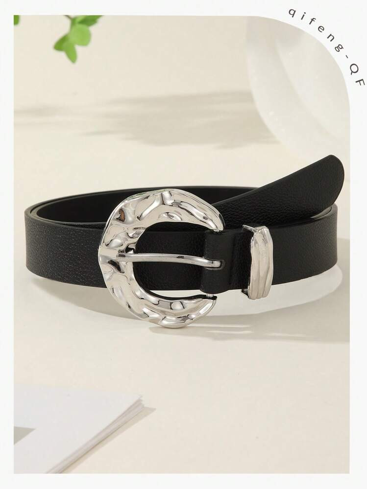 1pc Women Casual Lychee Texture Buckle Belt, Versatile Fashion Accessory For Shirt, Pants, Skirt, Daily Wear Summer, School Fall, Autumn, Halloween | SHEIN