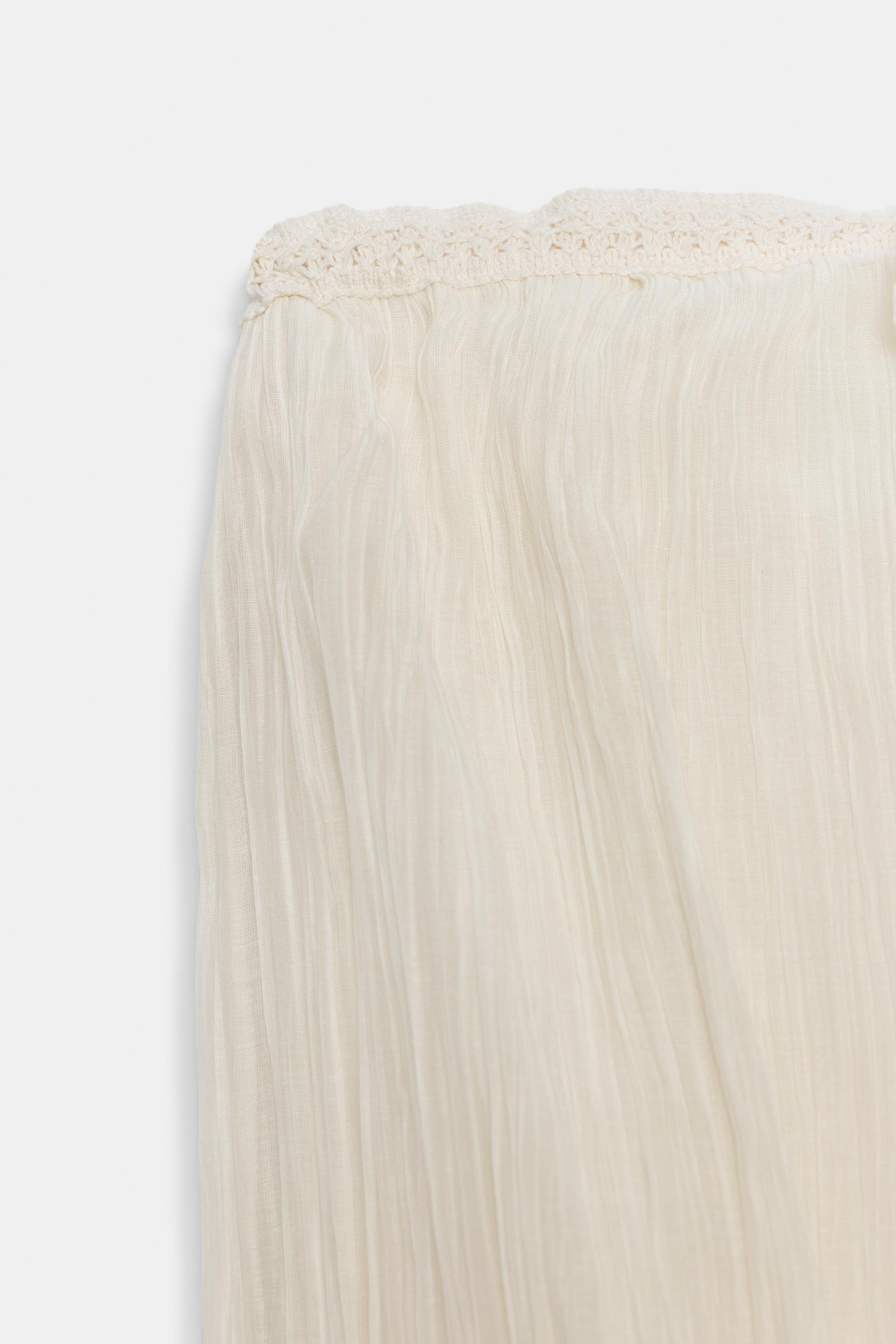 EMBROIDERED CONTRAST BANDEAU DRESS | Zara UK