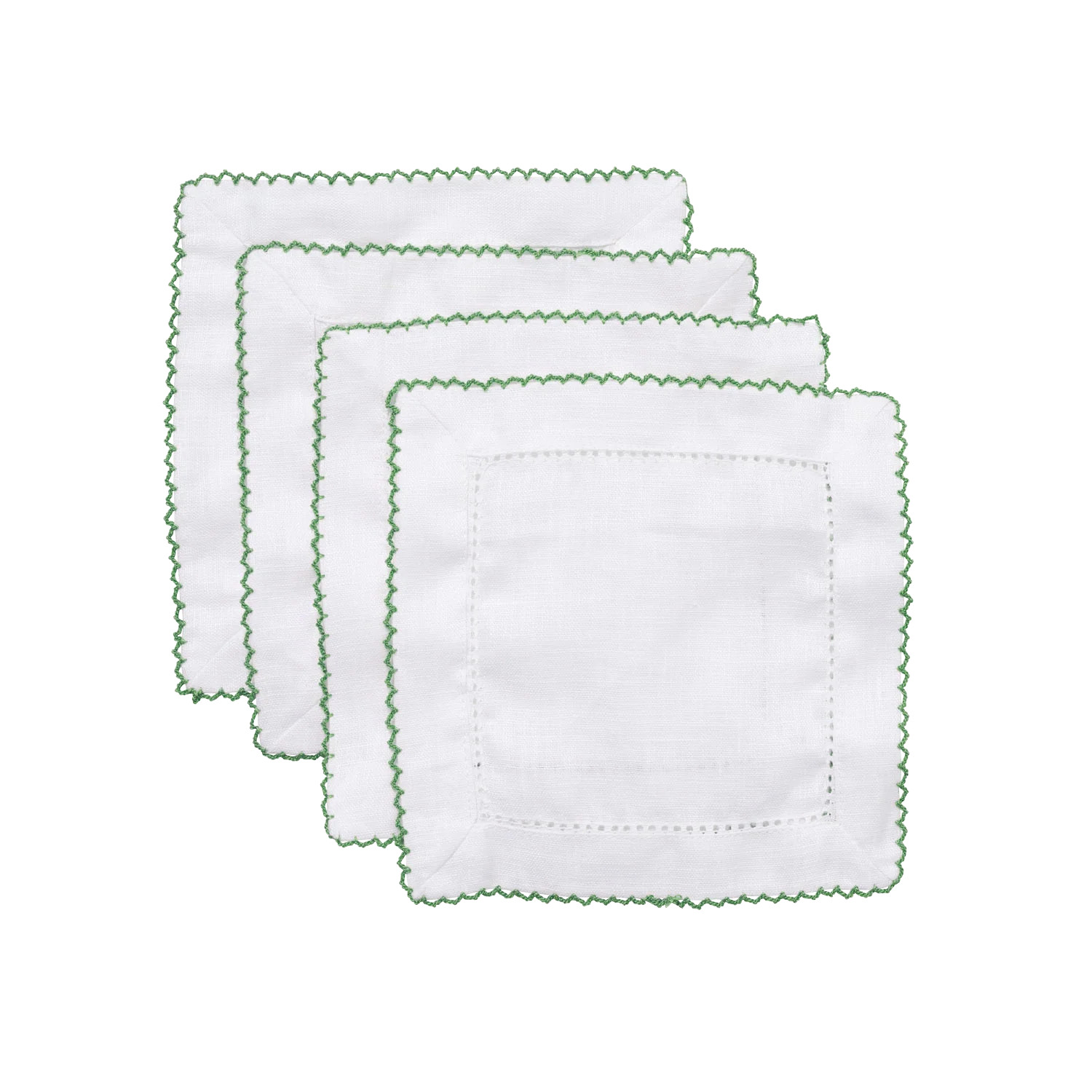 Set of 4 Cocktail Napkins - Green | In The Roundhouse