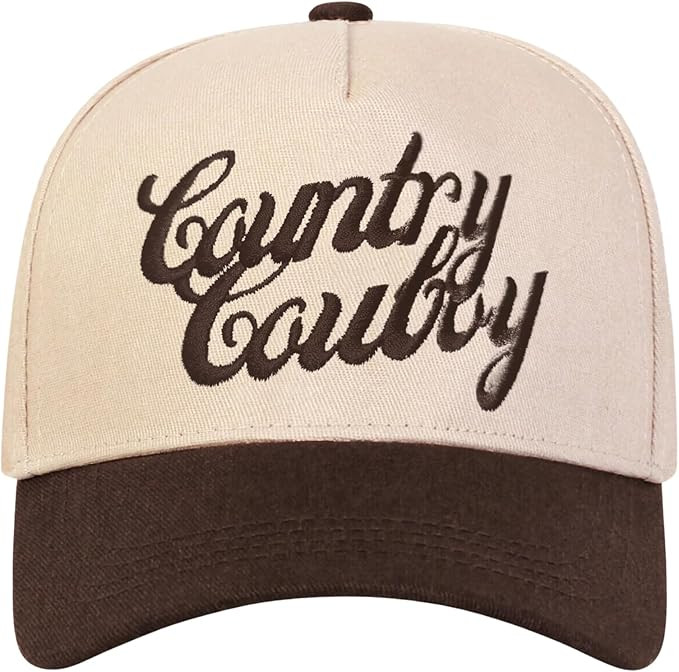 Trucker Hats Women Men Two Tone Funny Baseball Cap Retro Vintage Western Country Hat | Amazon (US)