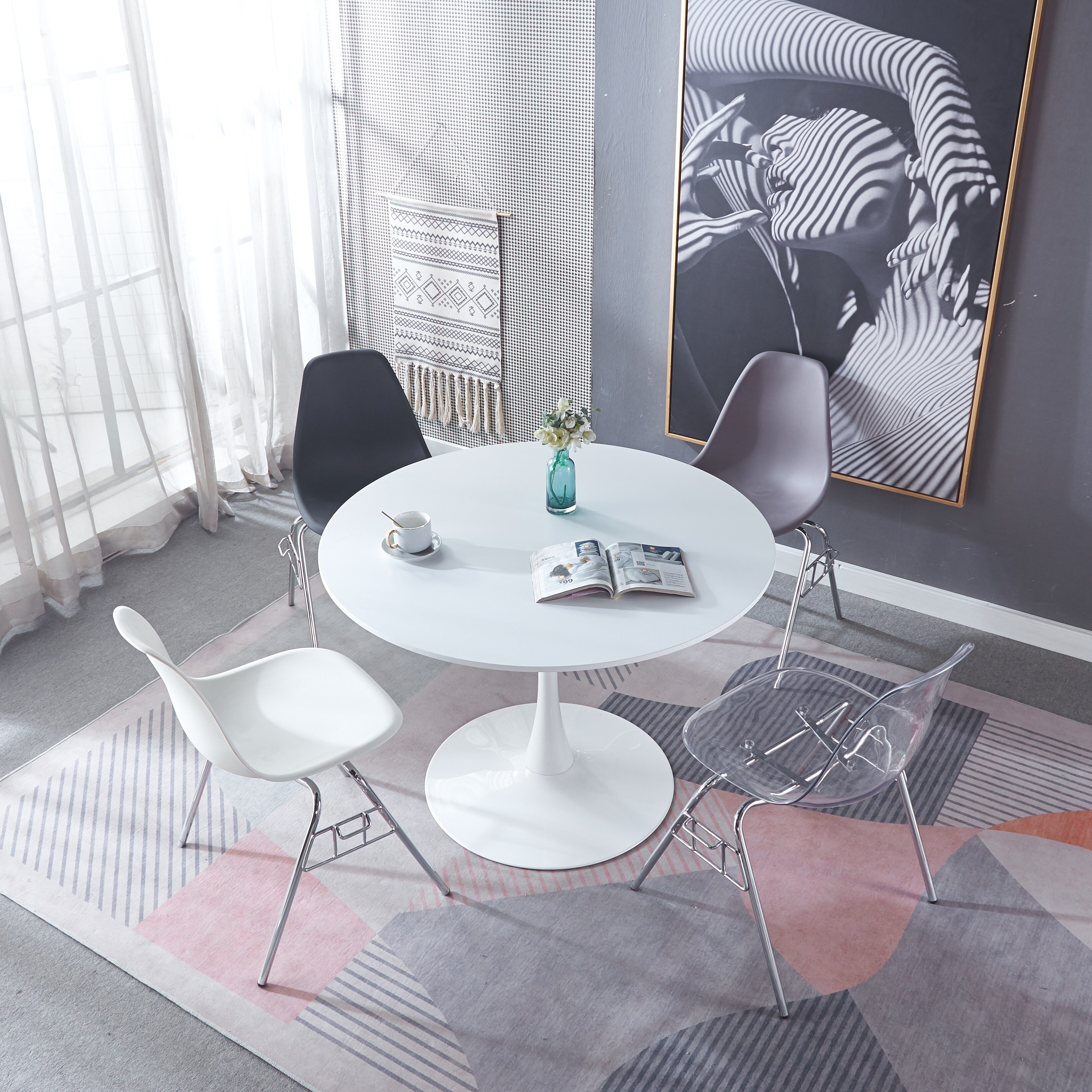 White Tulip Table Mid-century Dining Table for 4-6 people | Bed Bath & Beyond