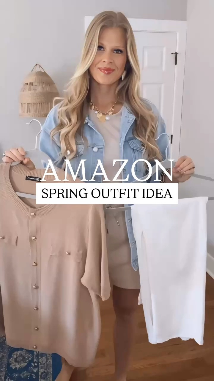 This outfit combo is 👏🏼 The white jeans are my all-time favorite pair and have the perfect amount of stretch, and the top has the prettiest gold buttons!

Wearing size medium in the top and size 27 in the jeans!

#amazondeals #amazonmusthave #momstyle #casualoutfitideas #casualoutfits 

#LTKSeasonal #LTKTall #LTKSaleAlert