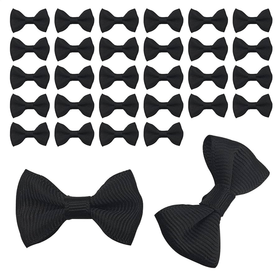 30Pcs Black Mini Bows for Crafts – Small Bows for Crafts & DIY Projects, Elegant Gift Wrapping ... | Amazon (US)