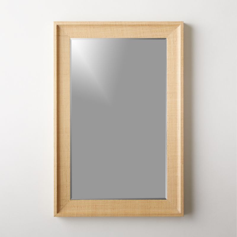 Heathena Grasscloth Rectangular Wall Mirror 24"x36" | CB2 | CB2