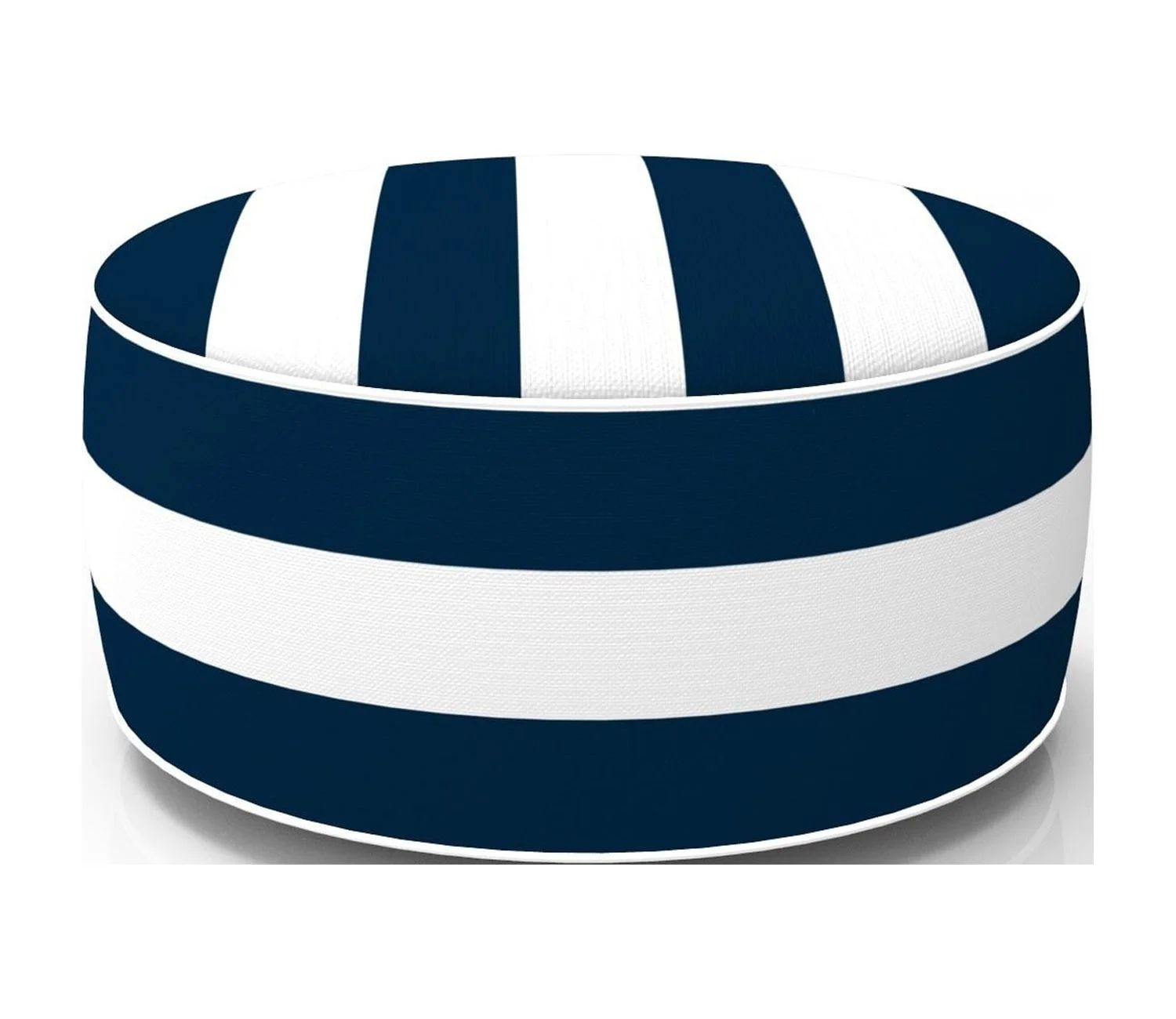 FBTS Prime Outdoor Ottomans Inflatable Footstool Navy Stripe Round 21x9 Inch Patio Foot Stools an... | Walmart (US)