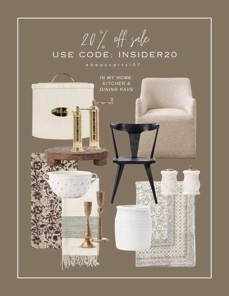Shop my dining and kitchen items & save 20% off this exclusive VIP sale with code INSIDER20 

#LTKSaleAlert #LTKHome #LTKStyleTip