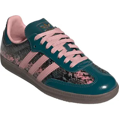 adidas Samba OG Leather Sneaker in Maroon/blue Dawn/gold Met. at Nordstrom, Size 8 | Nordstrom