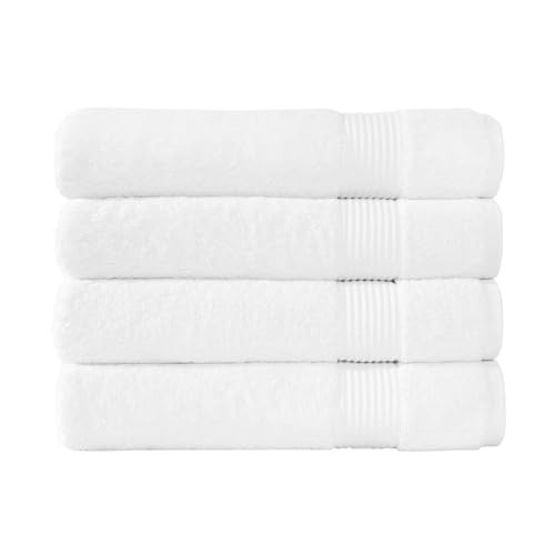 Classic Turkish Towels CTT - Premium 4 Piece Bath Towel Set, Made with 100% Turkish Cotton, Quick Drying, Highly Absorbent & Comfy Towels for Spa & Hotel | 30"x54" (White) | Amazon (US)