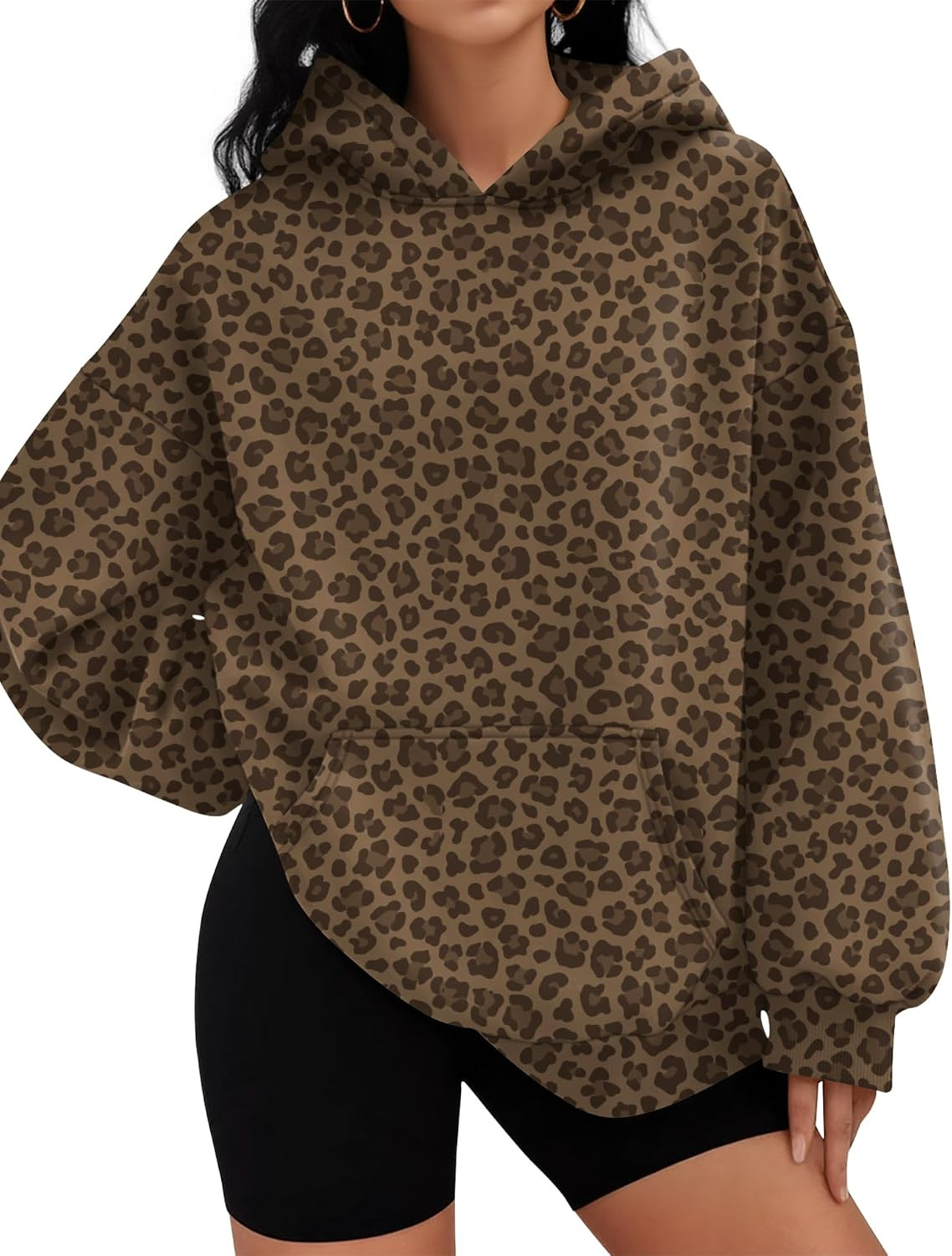 LOMON Hoodies for Women Oversized Sweatshirt Hooded Long Sleeve Casual Fleece Tops Pullover Sweater with Pocket | Amazon (US)