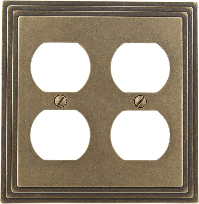 AMERELLE 84DDRB Amerelle Steps Double Duplex Cast Metal Wallplate in Rustic Brass | Amazon (US)