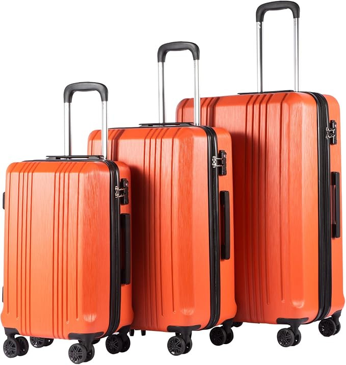 Coolife Luggage Expandable Suitcase PC+ABS 3 Piece Set with TSA Lock Spinner 20in24in28in | Amazon (US)