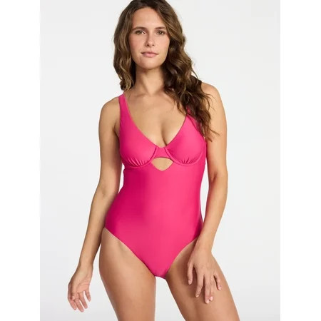 Time and Tru Women's and Women's Plus Size Underwire One Piece Swimsuit, Sizes XS-3X | Walmart (US)