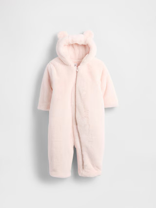 Baby Faux Fur Bear Hooded One-Piece | Gap (CA)