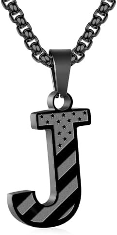 Zocomi Valentines Day Gift for Him - Initial Necklace Gifts for Men Boys, Stainless Steel America... | Amazon (US)