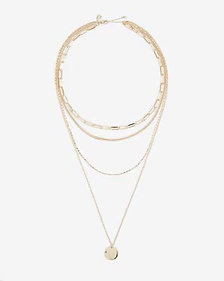 Layered Chain Pendant Necklace | Express