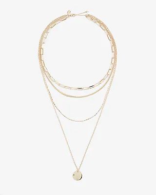 Layered Chain Pendant Necklace | Express