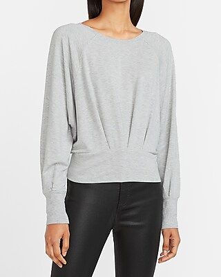 Ruched Front Balloon Sleeve Sweatshirt | Express