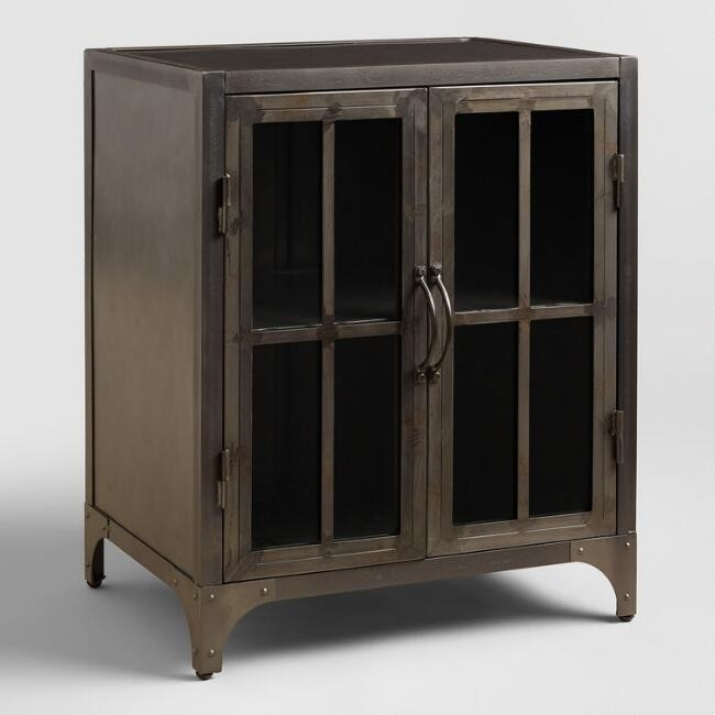 Metal and Glass Virgil Storage Cabinet | World Market