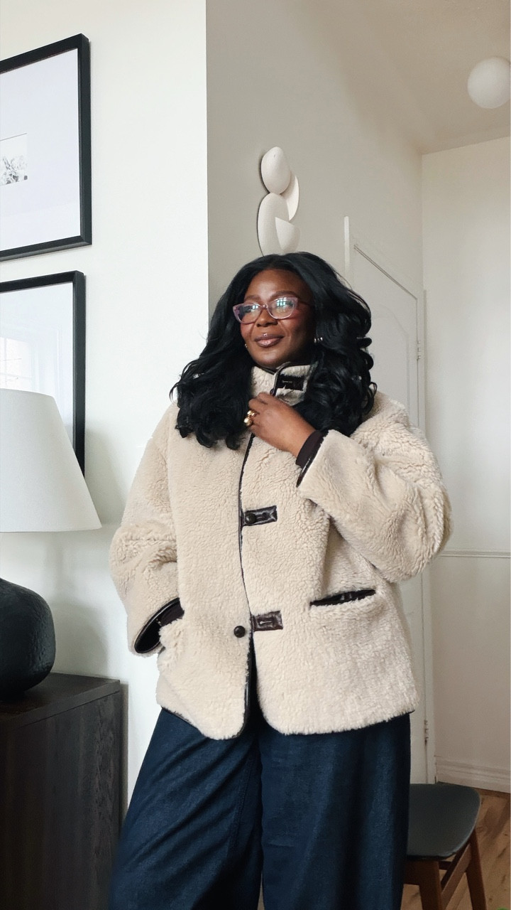 The best time to buy an expensive winter coat is at the end of the season. I am wearing an xl. I would recommend getting your size. 
Sherpa jacket, 
.
Linked the fit on my ltk

#LTKFestival #LTKootd #LTKPlusSize