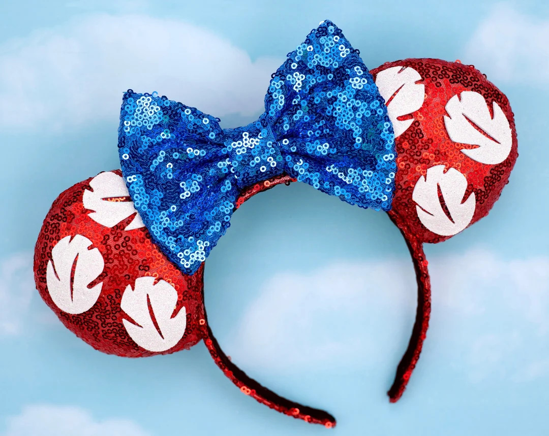 Lilo & Stitch Minnie Mouse Ears Lilo and Stitch Mickey Ears Lilo Minnie Ears Hawaiian Ohana Micke... | Etsy (US)