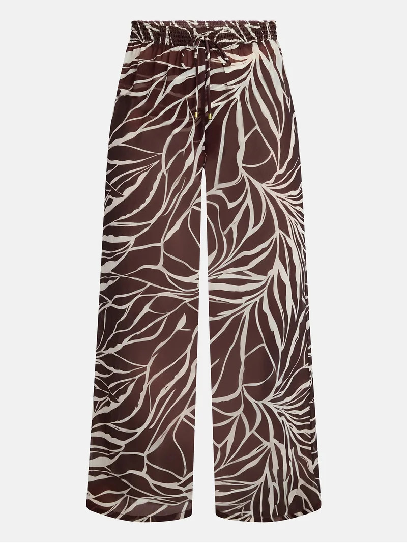 Time and Tru Women's and Women's Plus Wide Leg Coverup Pants, Sizes XS-3X | Walmart (US)