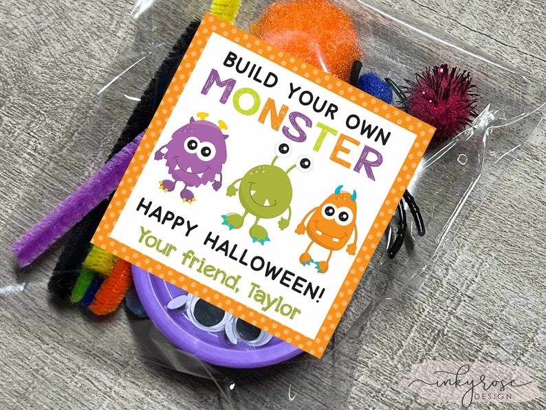 Assembled Halloween Party Favors, Build Your Own Monster Kit, Personalized Classroom Student Gift... | Etsy (US)