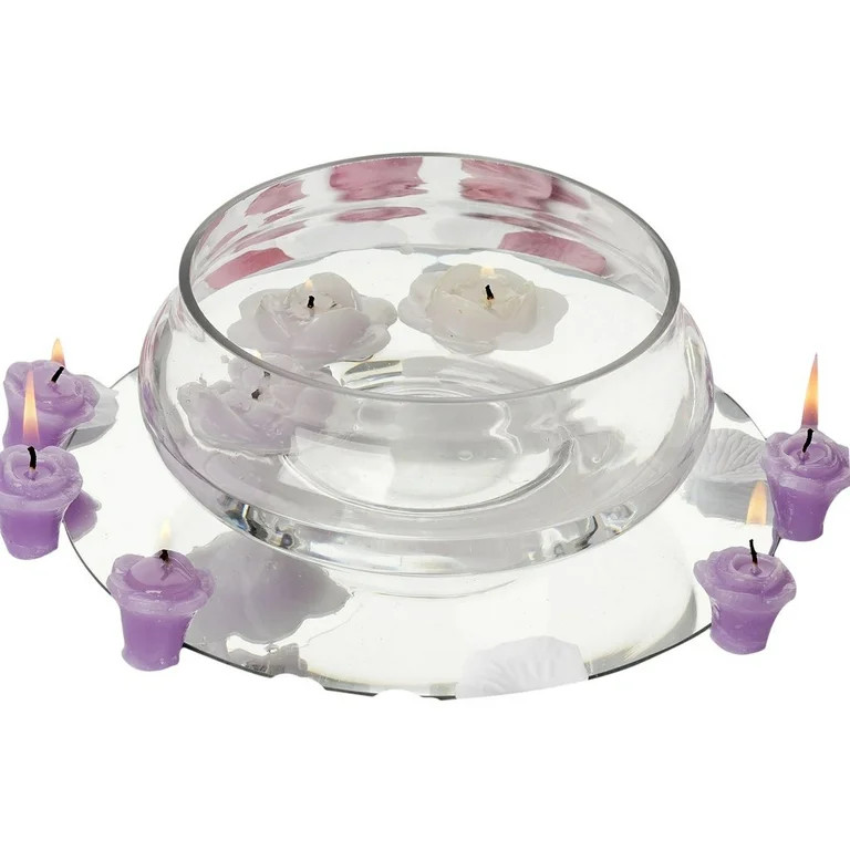 Balsa Circle 7" wide Clear Floating Candle Glass Bowl Vase Centerpiece - Wedding Party Centerpiec... | Walmart (US)