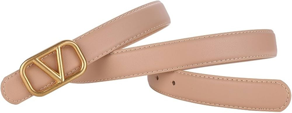 Women's Casual Genuine Leather Belts for Jeans Dress Set Coat Pants, Fashion Waist Belts with V-S... | Amazon (US)