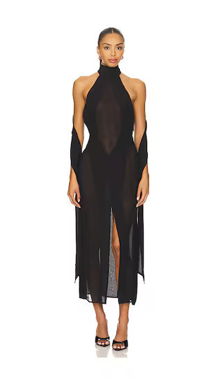 GUIZIO Koemi Sheer Panel Dress in Black. - size XS | Revolve Clothing (Global)