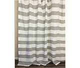 Grey and White Striped Linen Curtain, cabana stripe curtains, custom curtains, extra long curtains,  | Amazon (US)