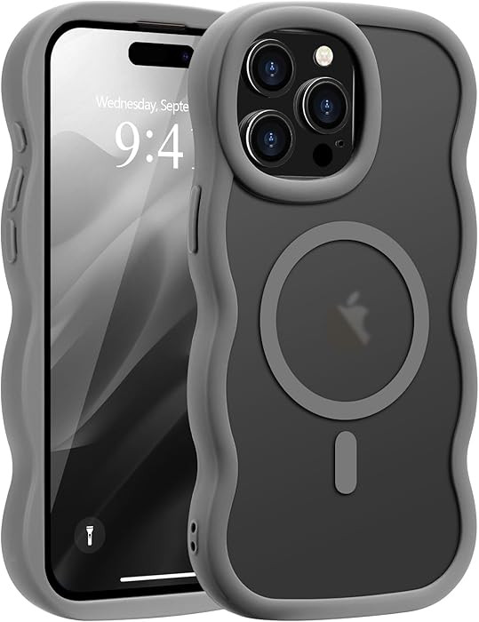 Pepmune for iPhone 15 Pro Max Case, Curly Wavy Frame Hard Translucent Matte Clear Back Cover for ... | Amazon (US)