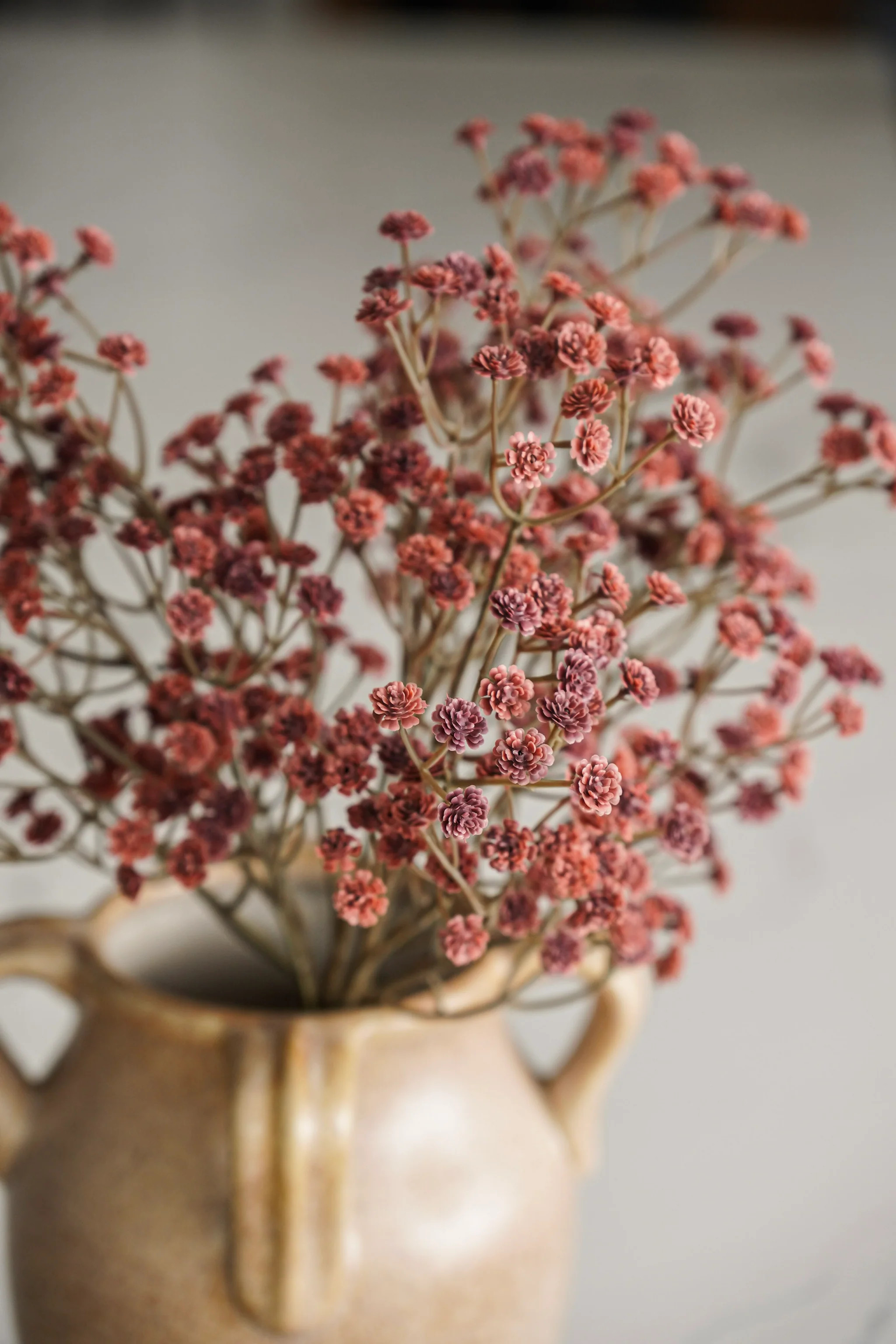Real Touch Autumn Rose Baby\u2019s Breath Bunch | MJHome