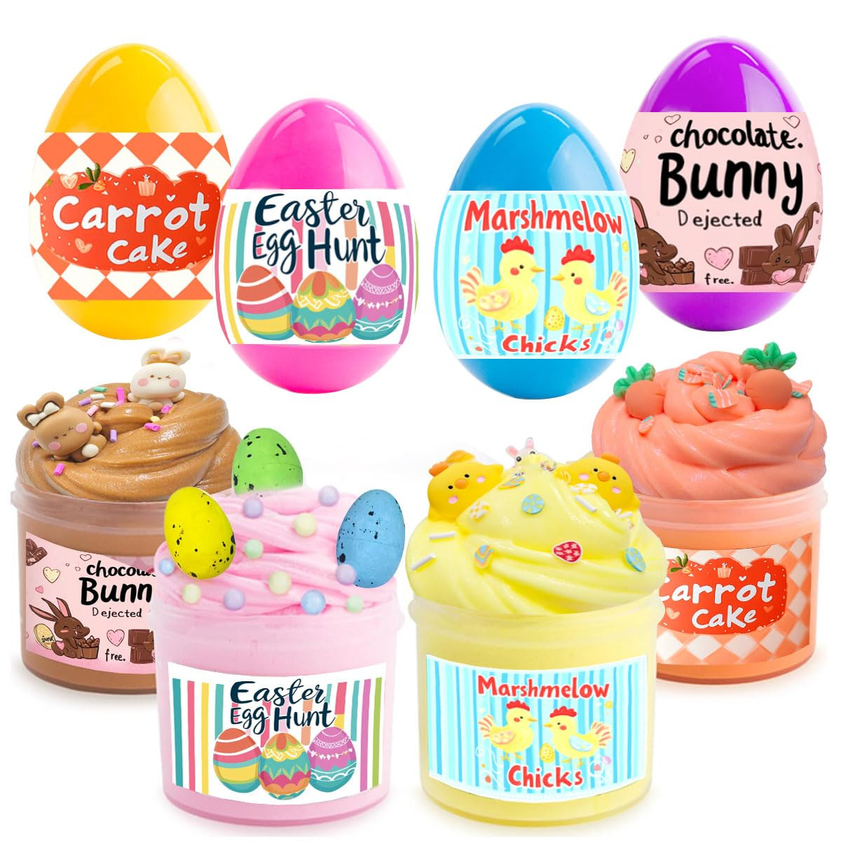 4 Pcs PreFilled Easter Eggs with Slime and Charms Toys Inside for Kids Girls Boys Easter Eggs Hun... | Amazon (US)