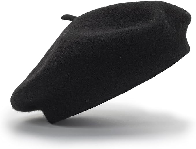 Women Beret Classic French Hat - Elegent Black Wool Beret for Party Romantic French Themed Fancy ... | Amazon (US)