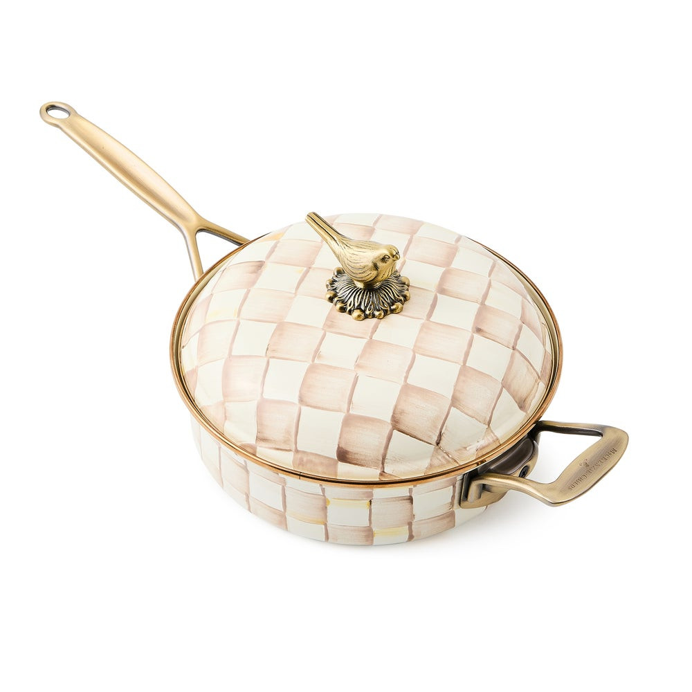 Mocha Check 3 Qt. Saute Pan | MacKenzie-Childs