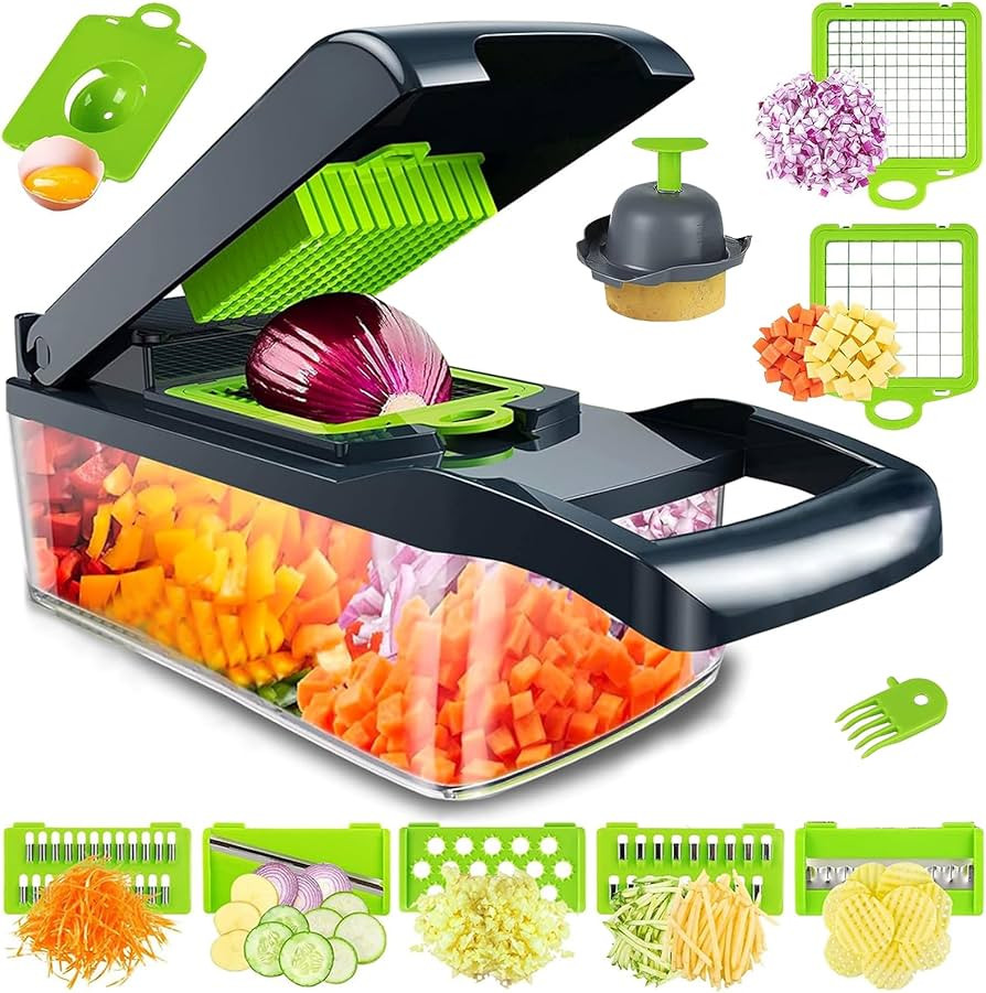 Vegetable Chopper, Artbros Veggie Chopper 13 in 1 Multifunctional Vegetable Cutter, Onion Food Ch... | Amazon (US)