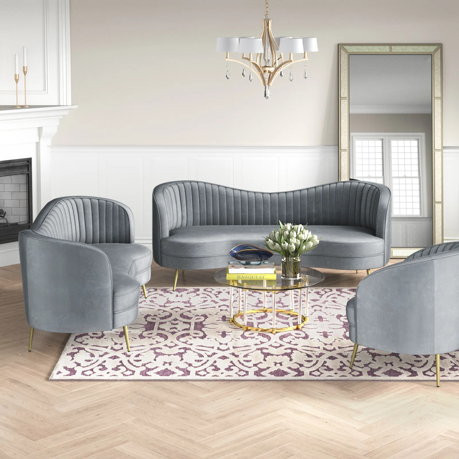 Westerham 3 - Piece Velvet Living Room Set | Wayfair North America