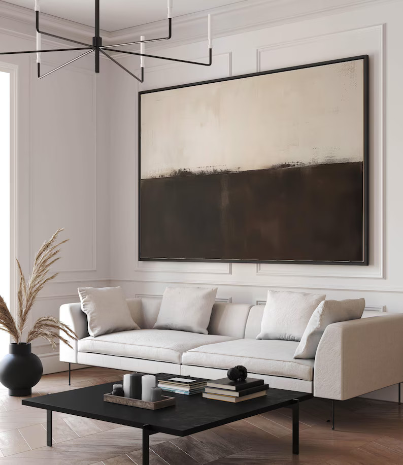 Brown Abstract Print, Oil Canvas Print, Muted Color Prints, Abstract Wall Art Set, Vintage Art Pr... | Etsy (US)