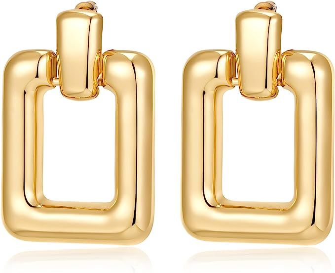 HESSAWELL Chunky Hoop Earrings for Women Gold Hoop Dangle Earrings for Women Gift | Amazon (US)