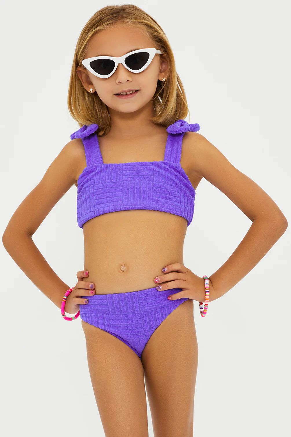 Little Stella Two Piece Ultra Violet Terry | Girls Swimwear | Beach Riot | Beach Riot