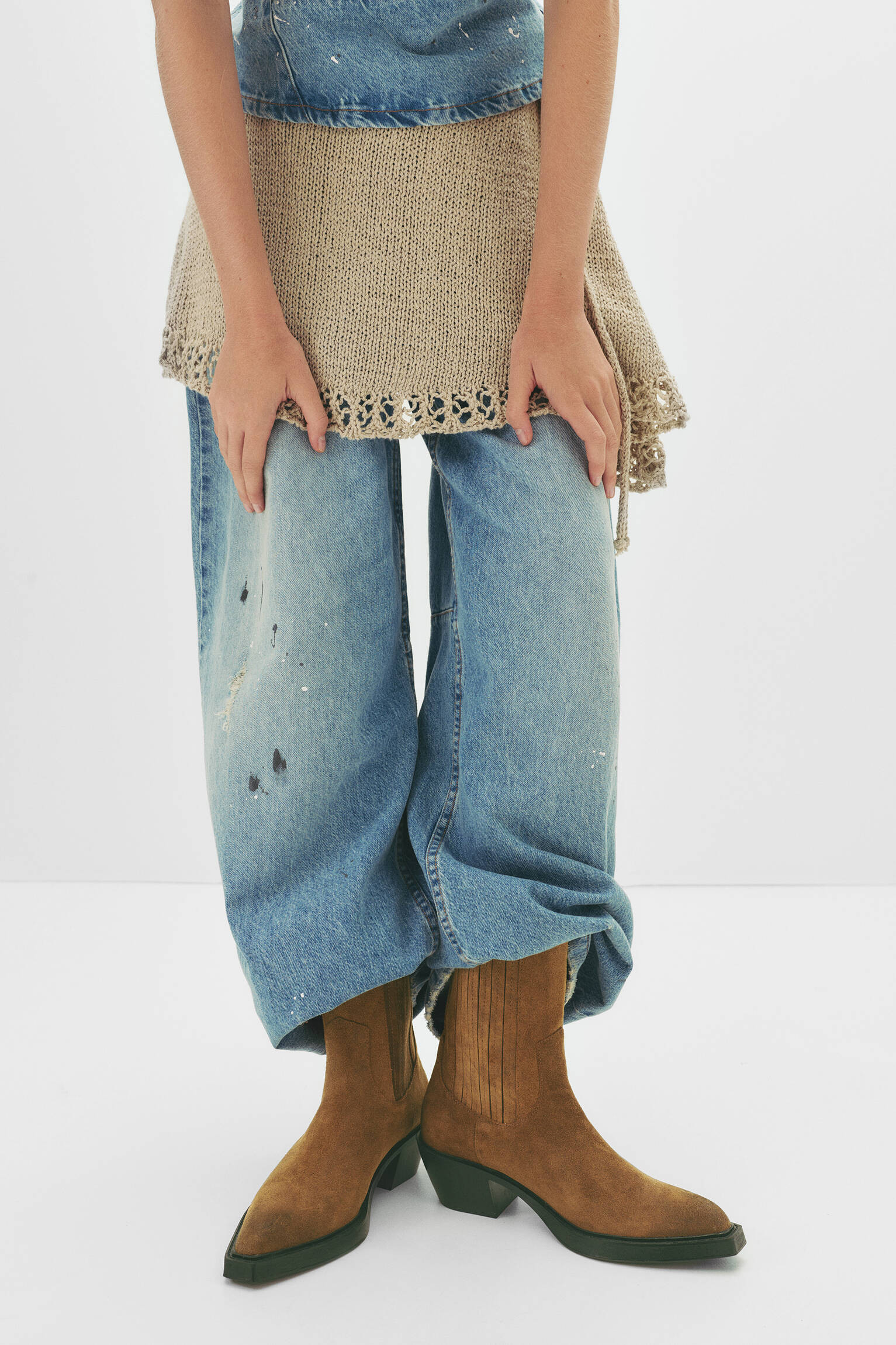 Absatzstiefeletten aus Leder - PULL&BEAR | PULL and BEAR DE