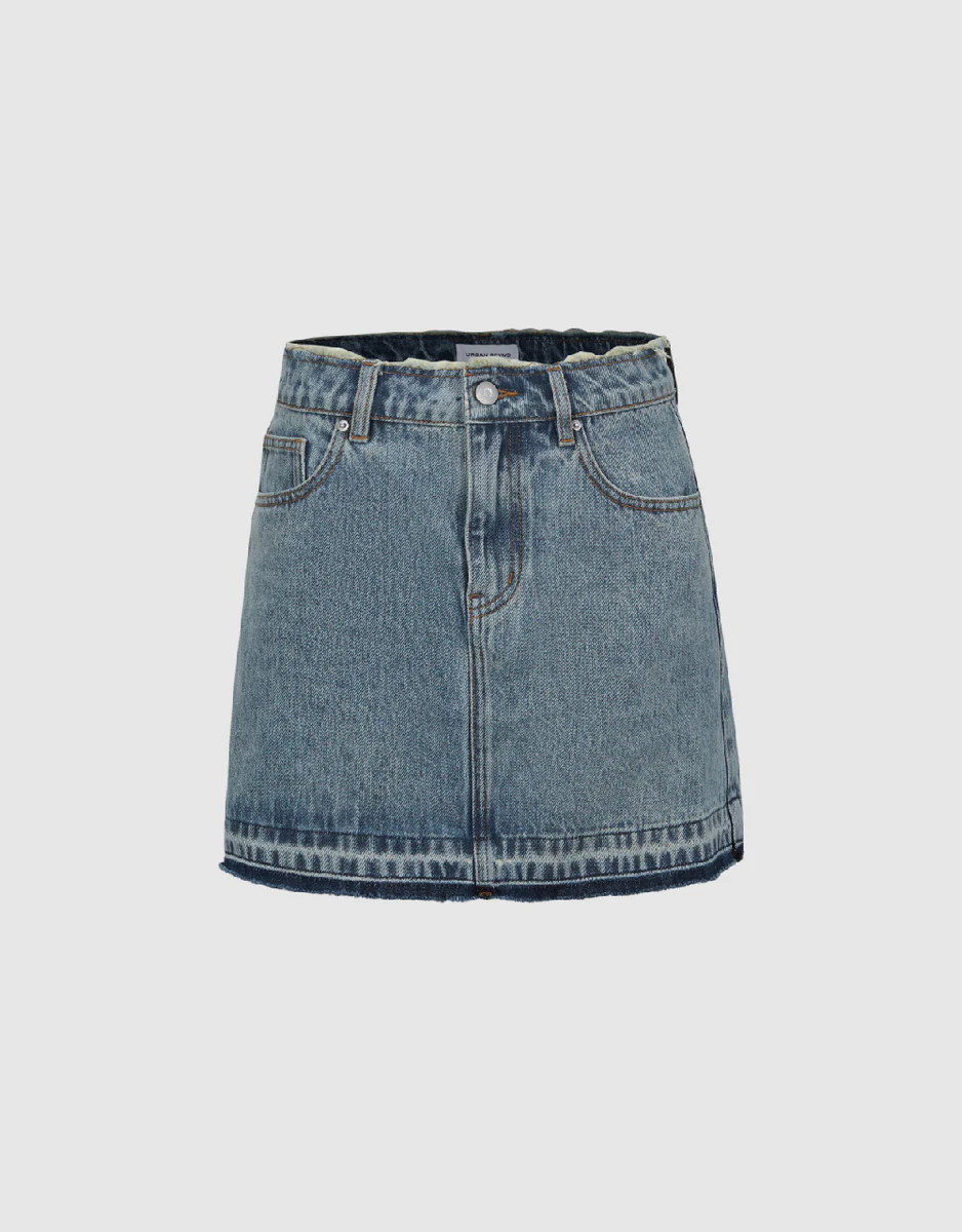 Mini A-Line Denim Skirt | Urban Revivo
