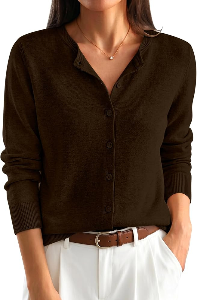 ANRABESS Womens Button Down Lightweight Cardigan Sweaters | Amazon (US)