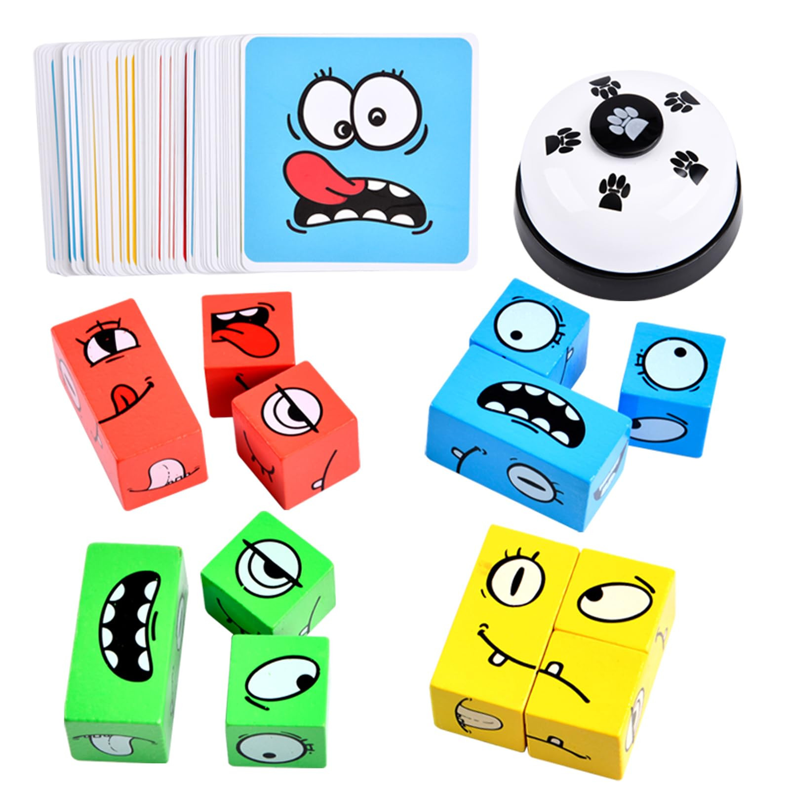 Juego de cubo mágico que cambia de cara de madera, rompecabezas de expresión, juego de bloques ... | Amazon (US)