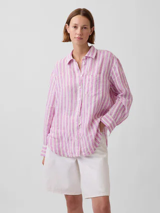 100% Linen Oversized Shirt | Gap (CA)