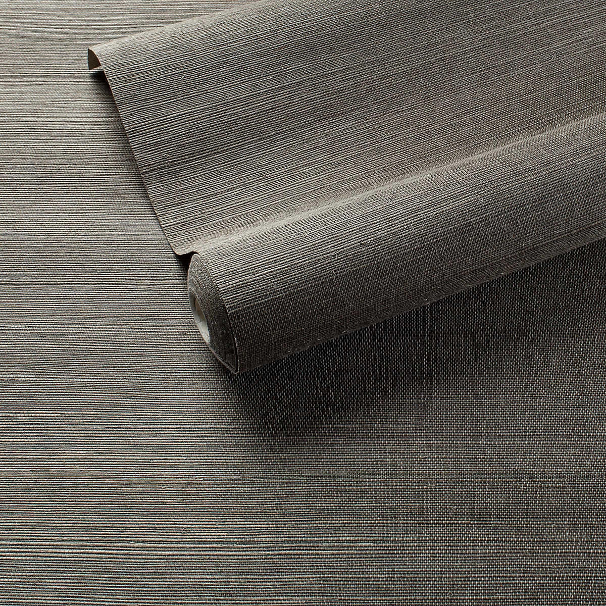 Samoa Charcoal Grasscloth Wallpaper | Annie Selke