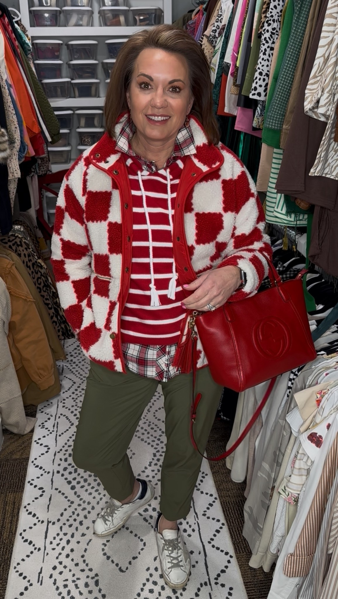 Cozy, casual, and still pulled together—this is my go-to kind of outfit for errands, school drop-offs, or a casual day out. I love layering a striped hoodie under a sherpa jacket for warmth without bulk, and olive utility pants always feel like a neutral that works year-round. Finished it off with comfy sneakers and a bold red bag to tie everything together.

This is one of those outfits that looks styled but feels like loungewear—and I’ll take that win every time.

Everything is linked here on LTK so you can recreate this easy, everyday look.

Shop the look: sherpa jacket, striped hoodie, plaid layering shirt, olive pants, casual sneakers, red crossbody bag

⸻


casual winter outfit, women over 40 style, everyday casual outfit, sherpa jacket outfit, striped hoodie outfit, olive green pants outfit, comfy mom outfit, casual layering outfit, athleisure inspired casual look, winter errands outfit, red handbag outfit, sneakers for everyday wear, transitional winter outfit, relaxed weekend outfit, closet basics outfit

#LTKSaleAlert #LTKootd #LTKFindsUnder50